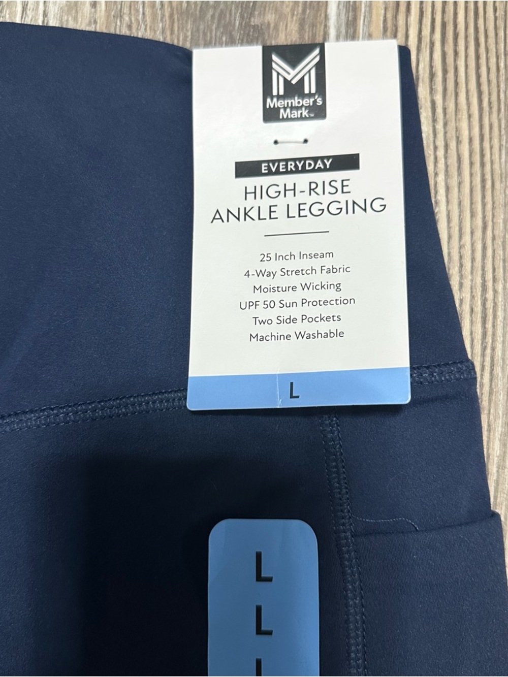 NWT Women’s Member's Mark High-Rise Ankle Legging - Navy, size Large